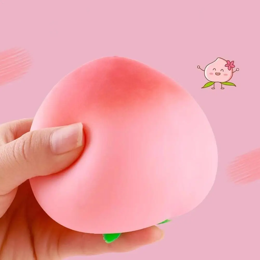 Rosa Pfirsich Anti-Stress Spielzeug Langsam Aufsteigendes Frucht-Knautschspielzeug Spaßiges Design Quetschbare Geschenke