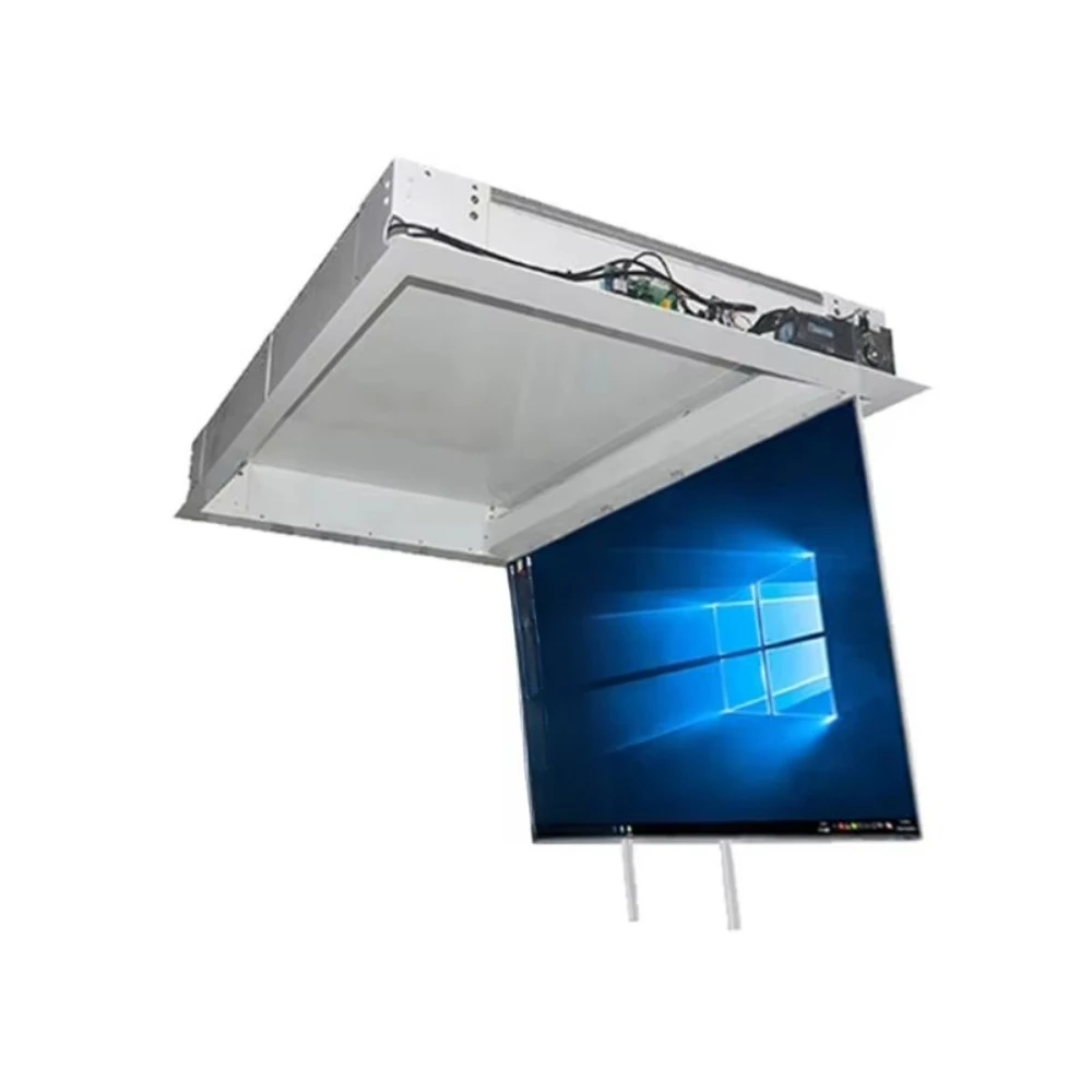 D electric flip type ceiling TV lifting bracket hidden ceiling TV bracket electrically adjustable with remote control