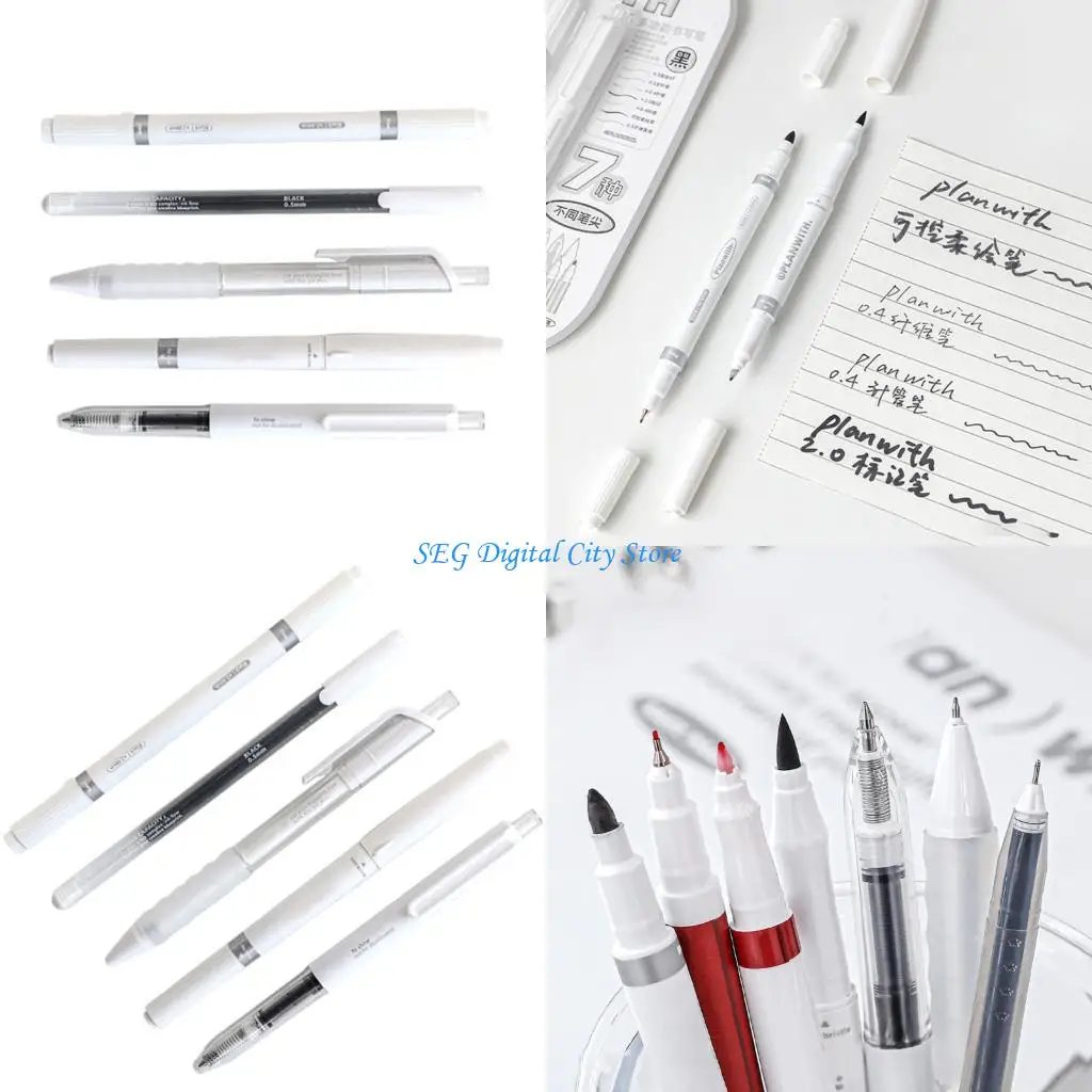 

U75B 5 шт., гелевая ручка с кнопкой, наконечник 0,5 мм, устойчивый к выцветанию чернил, гладкое письмо, многоцелевой