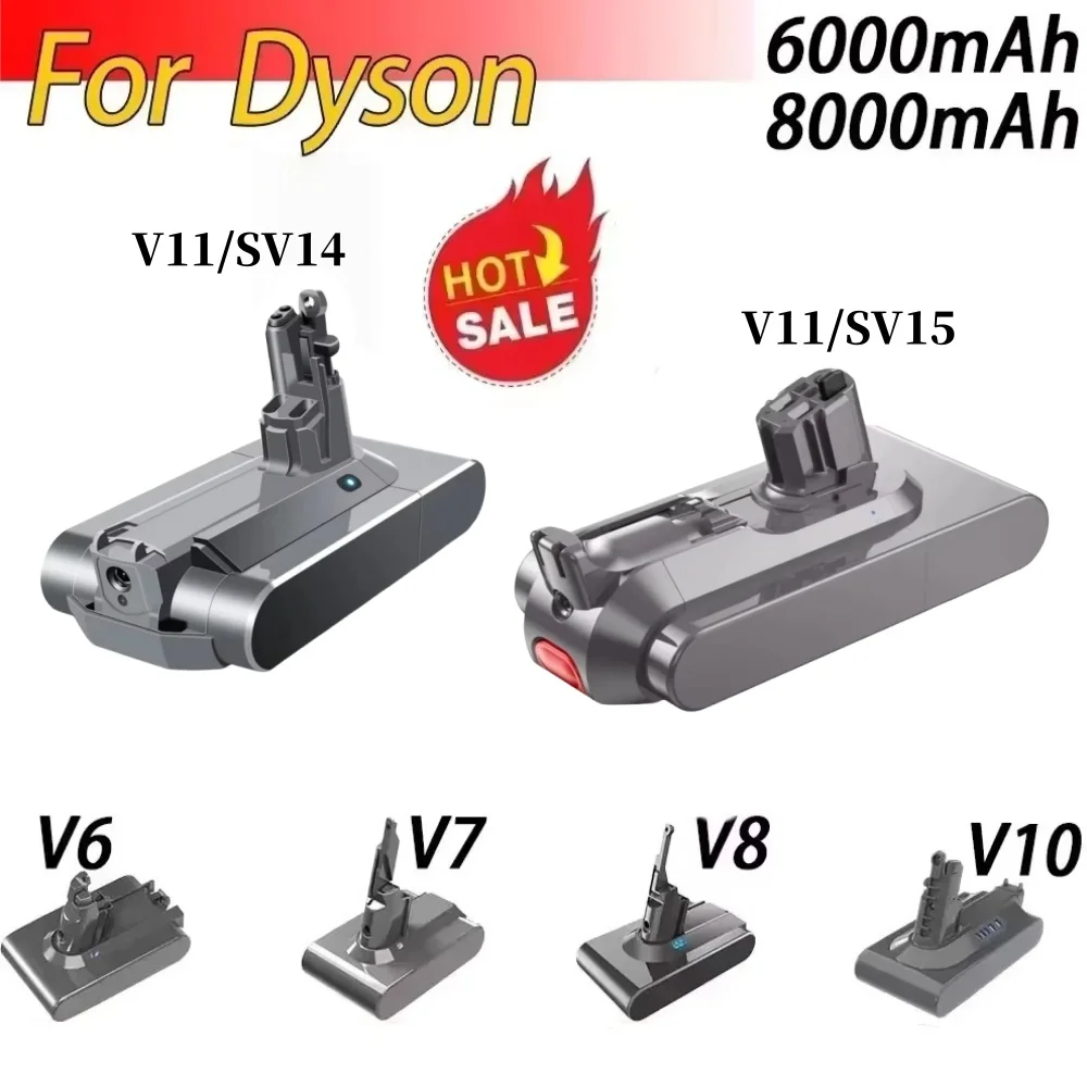 

Для Dyson Full Range DC58 SV10 SV11 SV12 SV14 SV15Пылесос 21,6 В 25,2 В 6000 мАч V6 V7 V8 V10 V11 Сменный аккумулятор.
