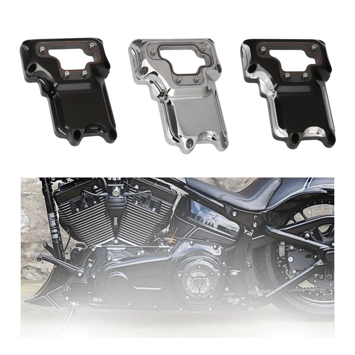 

For Transmission Top Cover Chromed Clarity CNC Aluminum/Polycarbonate Touring Twin Cam 07-17 Dyna Fatboy Softail