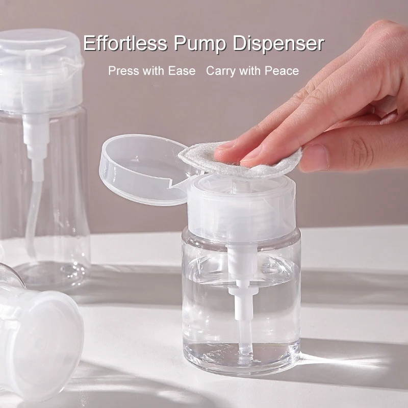 Bouteille distributrice de pompe à pression rechargeable vide 100/150/200ml, pour dissolvant de vernis à ongles, démaquillant, Toner, outils de manucure