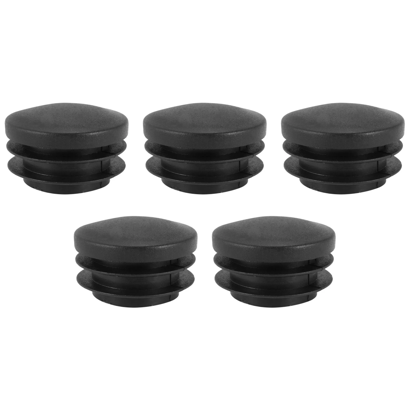 MALL Black Plastic 35mm Dia Blanking End Caps Round Tube Insert 5 Pcs