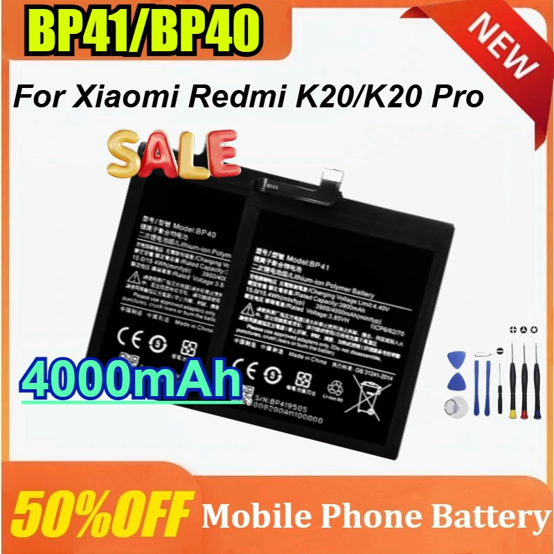 

BP41 BP40 Аккумулятор для мобильного телефона 4000 мАч для Xiaomi Redmi K20 Pro Mi 9T Pro Mi9T Redmi K20Pro Премиум перезаряжаемый аккумулятор