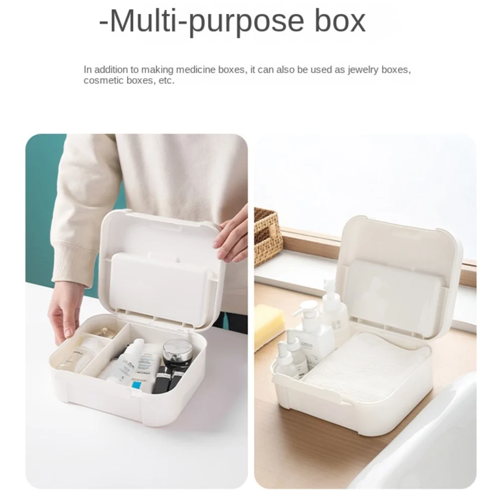 Three Partitions Large Pill Box Large Capacity Waterproof Medicine Storage Box Plastic Domestic Medicine Box Medicine Cabinet