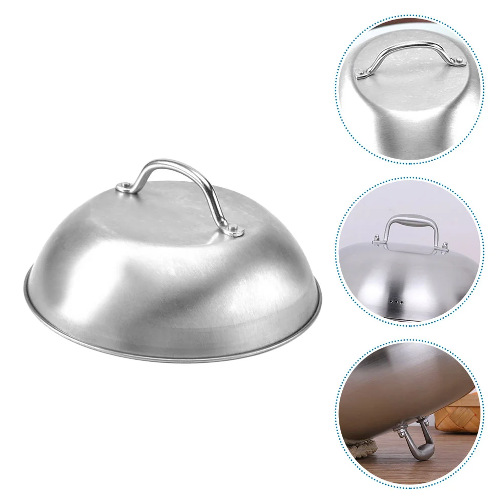 Griddle Grill Dome Hemispherical Steak Hood Stainless Steel Cover Skillet Food Wok Plate steak Cover Food Kitchen Cooking Hood