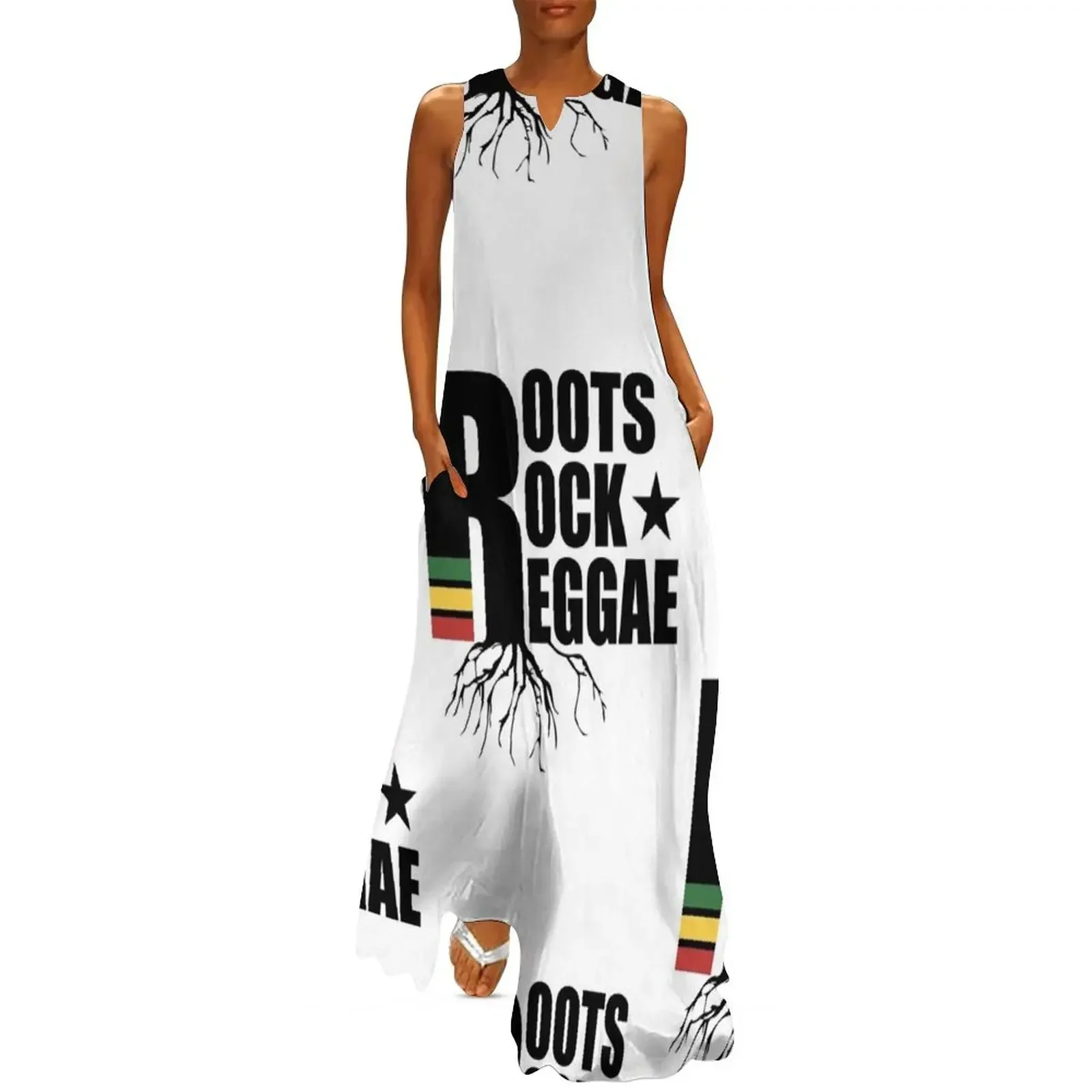 

Roots Rock Reggae Long Dress dress for women 2025 Beachwear Clothing female Dress