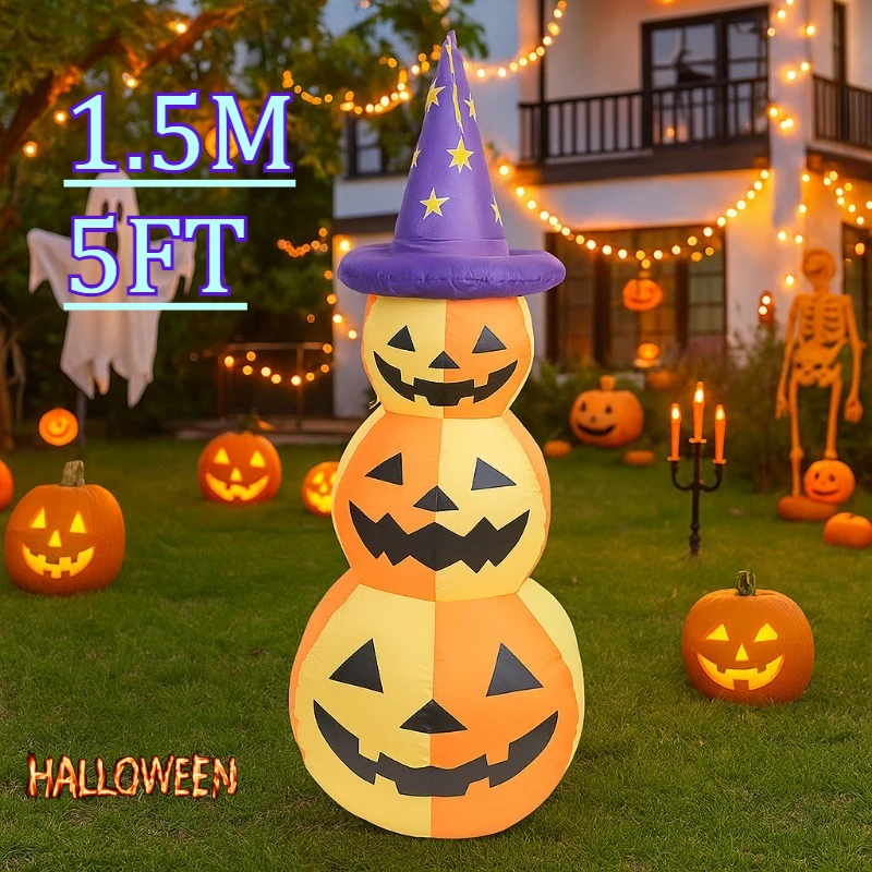 Juguetes inflables de 5 pies, calabazas, modelo inflable de Halloween, decoración luminosa, decoraciones de ambiente de Halloween para modelo de jardín