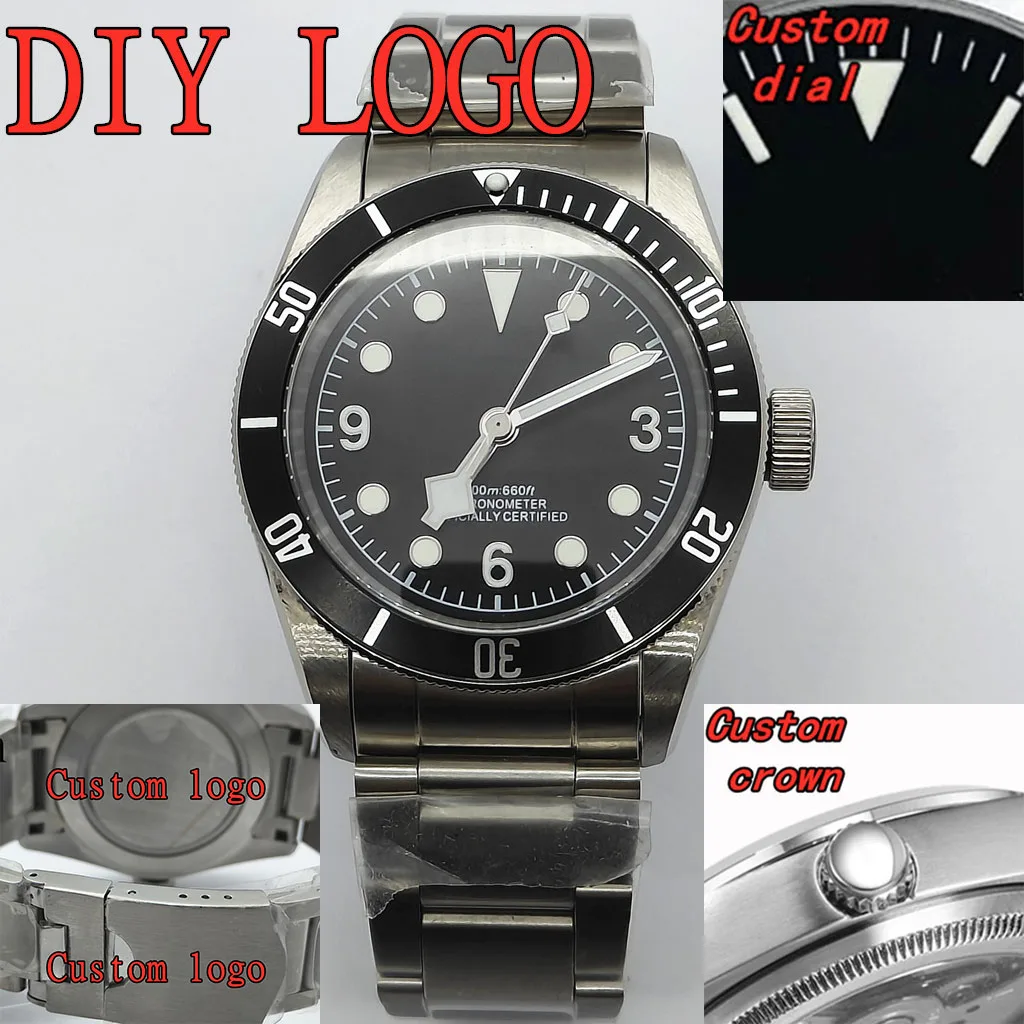 

Мужские часы на заказ с механизмом NH35, 41 мм, серебряный корпус, роскошное сапфировое стекло, стерильный циферблат, зеленые светящиеся стрелки, модные часы.