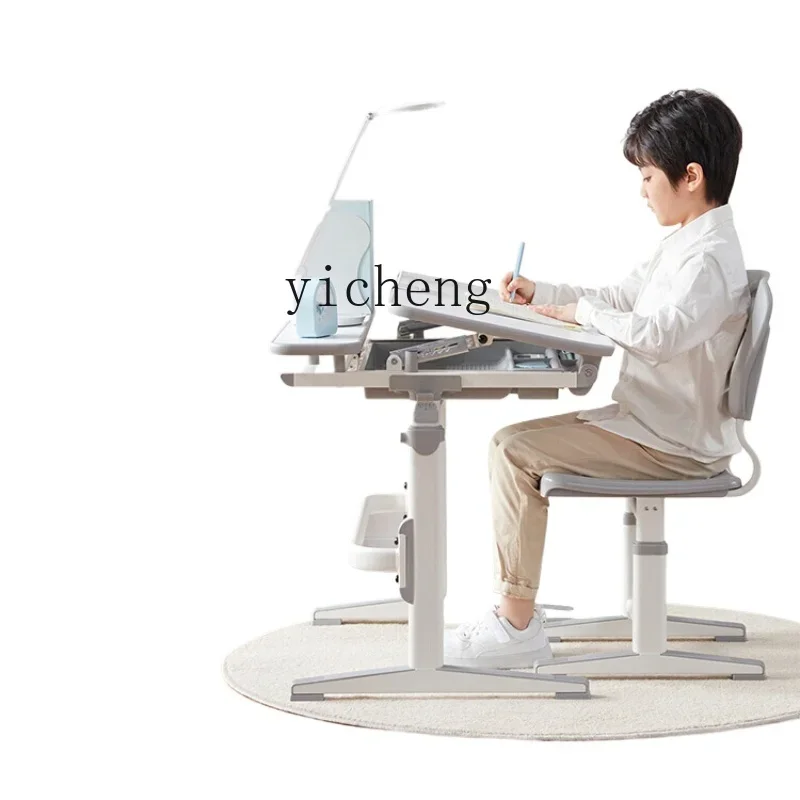 

XL Children's Study Desk and Chair Simple Hand-Cranking Lifting Work Writing Desk Desk