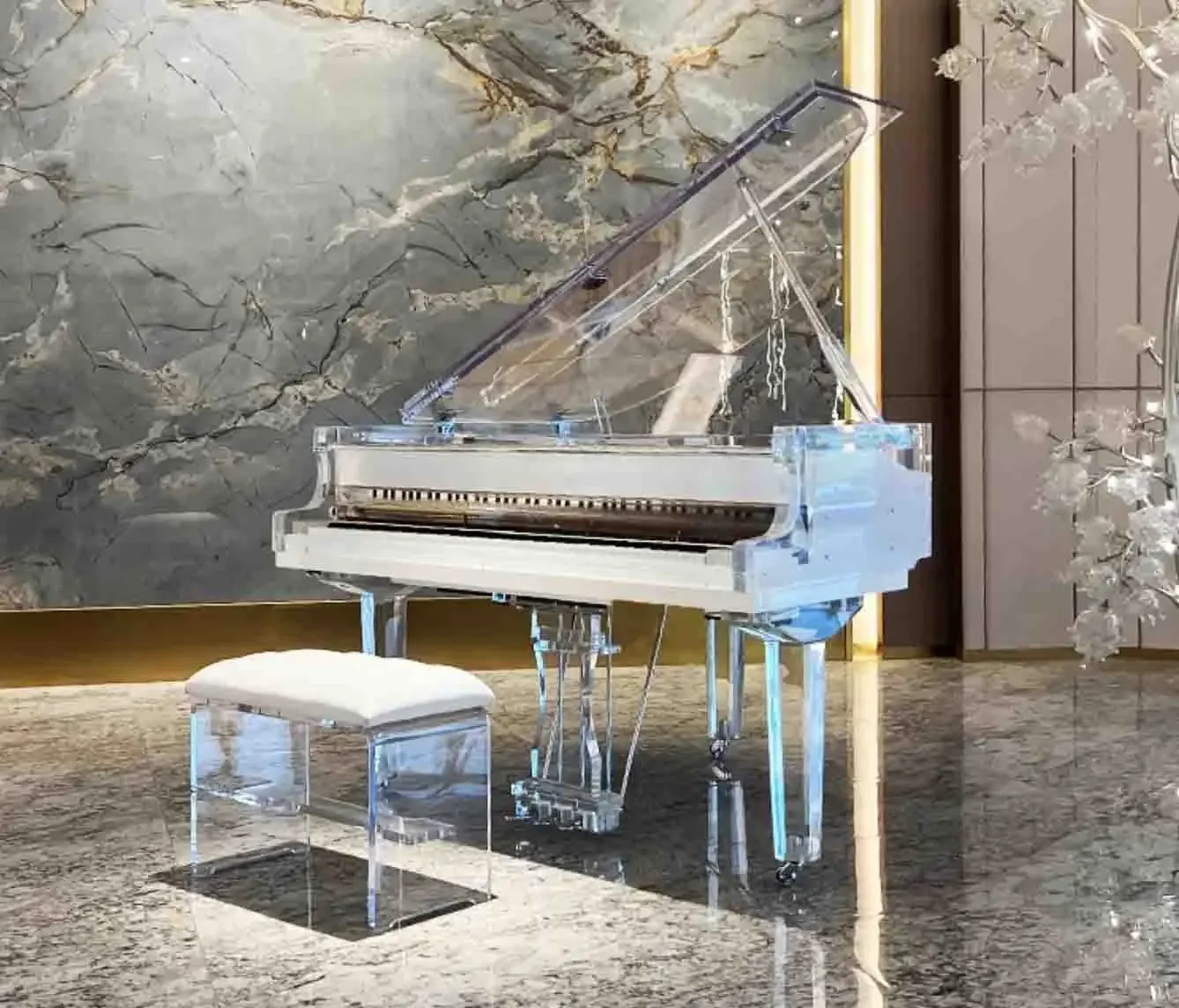 Dream series Crystal Grand Piano High-end hotel commercial piano automatic performance Accept Piano OEM