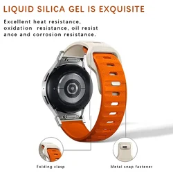 Pulseira de Silicone Suave para Samsung Galaxy Watch 6, Ajuste Rápido, Pulseira Clássica, Pulseira Esportiva Sem Lacunas, 47mm, 43mm, 6, 5, 4, 40mm, 44mm, 5Pro, 45 milímetros