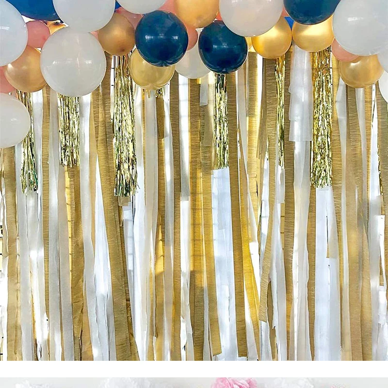 3-teiliges Set Regenbogen-Krepppapier-Girlanden für Hochzeit Geburtstagsfeier Hintergrunddekoration Bunte Papier-Krepp-Girlanden Dekorationsbänder – Detail 10