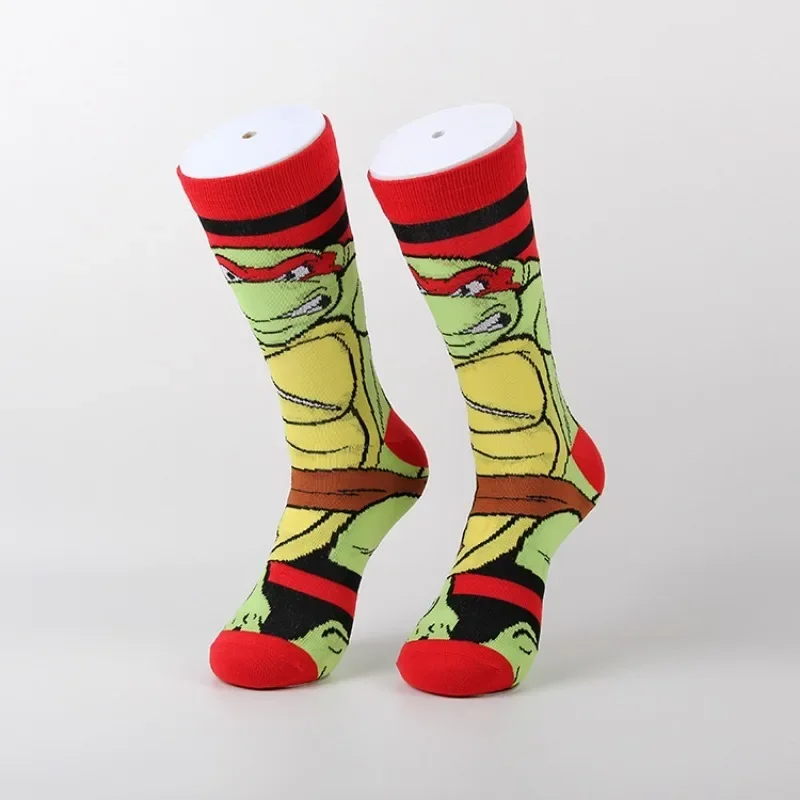 Teenage Mutant Ninja Turtles Cotton Socks TMNT Fashion Casual Sports Men\'s Socks Trendy Anime Around The Couple Socks Stockings