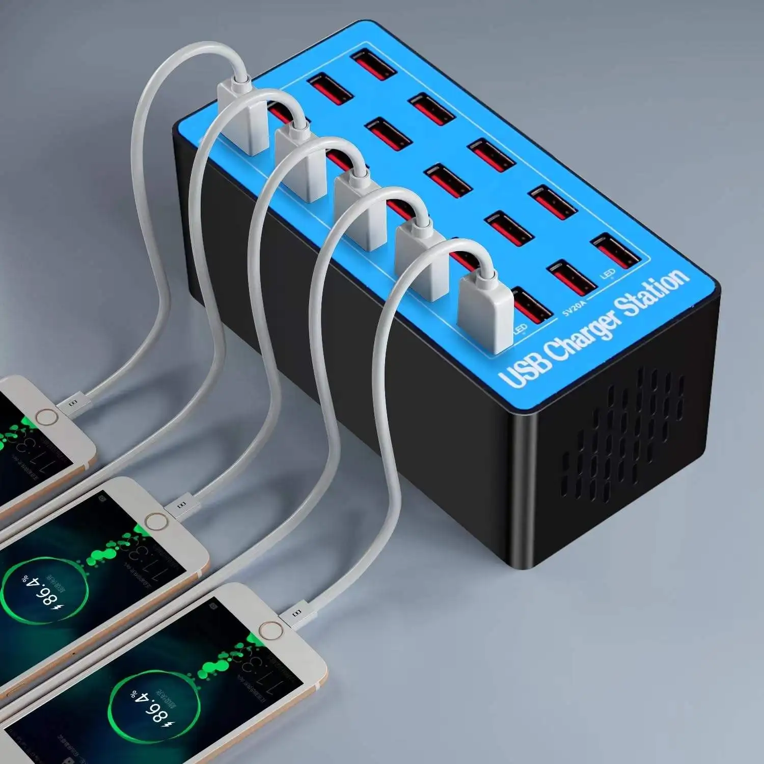 usb充電ステーション-100w-20ポート-マルチデバイス-usb-c充電器-多機種対応充電ステーション-スマホ-腕時計-タブレット-a5