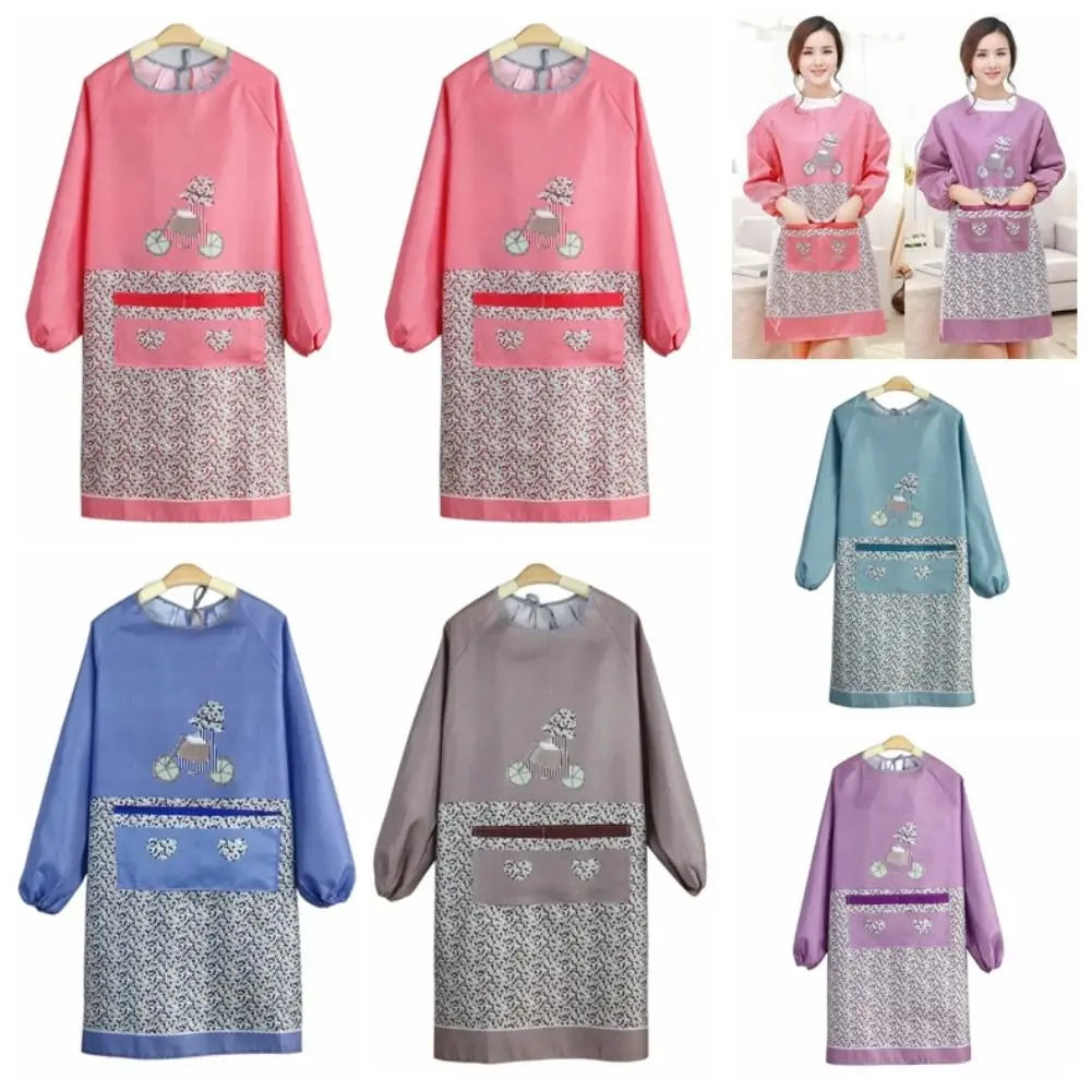 1Pc Korea Version Long Sleeve Apron Waterproof Oil-Proof Long Sleeves Cooking Apron Home Baking Coffee Shop Cleaning Tools