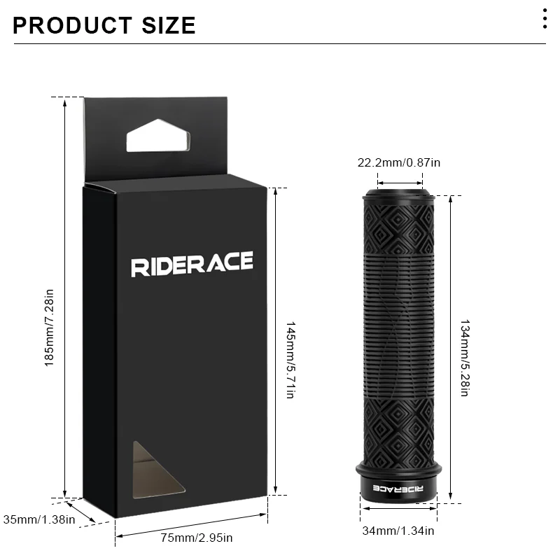 RIDERACE Bicycle Handlebars Grips Anti-skid Comfy Bar Ends Bike Handle Bar Bmx Steering Grip TPR Rubber Ergonomic Mountain Mtb - view 6