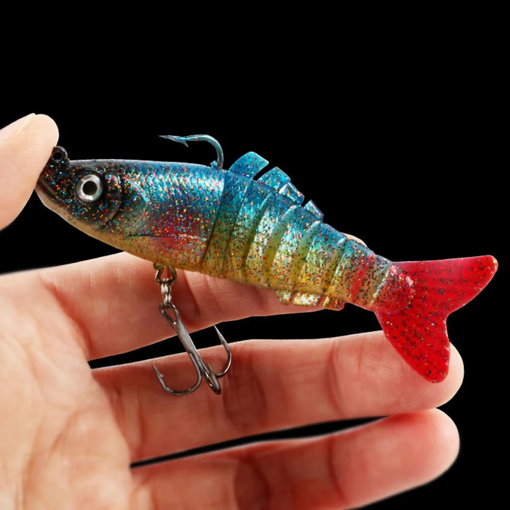 

3 Pcs Bionic Lure Fishing Baits Reusable Eco Friendly Lightweight High Metal Hook Strong Durable Bright Color Freshwater