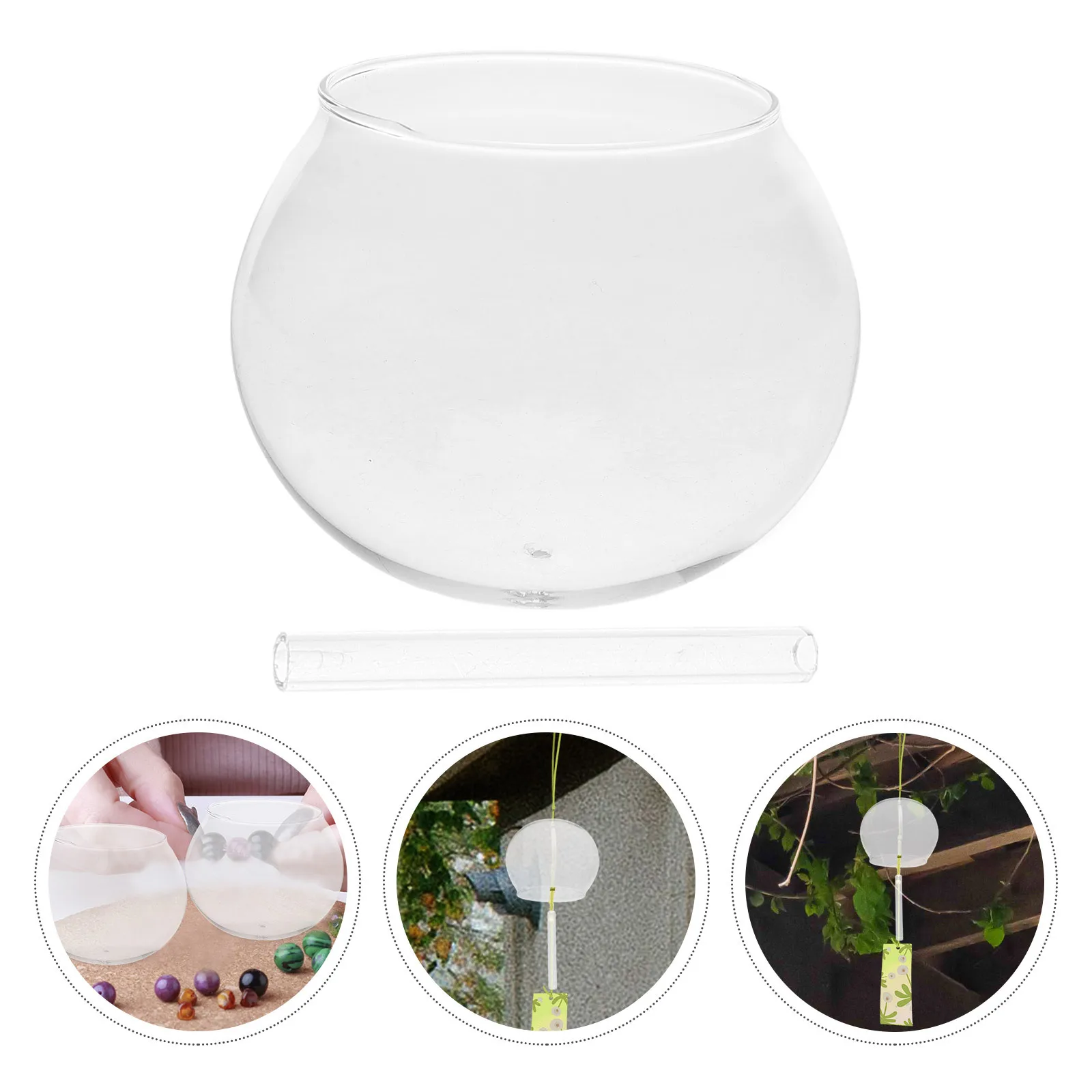 

6pcs Diy Japanese Glass Wind Chimes For Home And Garden Handmade Transparent Wind Bell Pendant Craft Kit For Adults Outdoor Deco