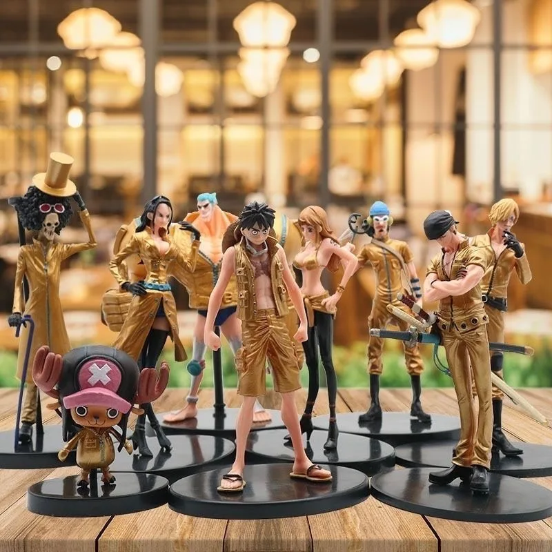 Figuras de acción de PVC de los personajes de One Piece: Luffy, Robin, Nami, Brook, Franky, Usopp, Sanji, Chopper y Zoro. Estatuilla para escritorio, modelo de juguete, muñeca.