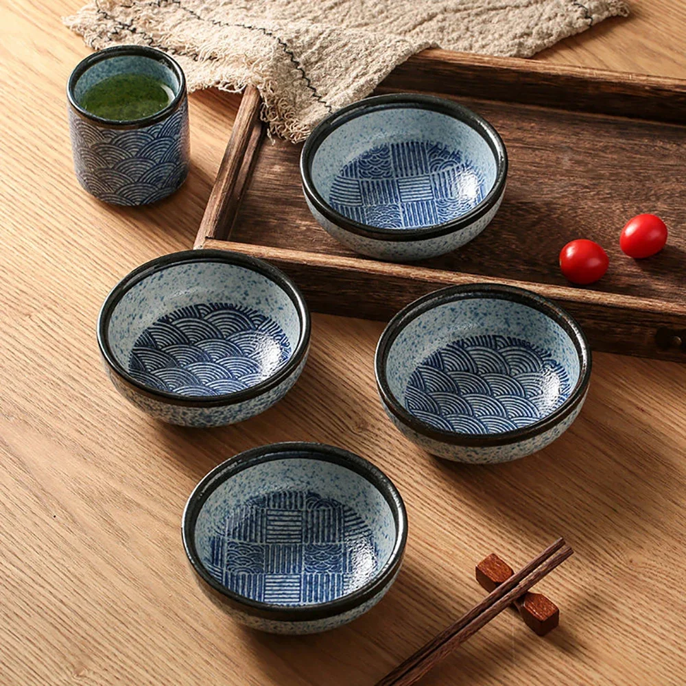 Japanese Style Porcelain Bowl Home Restaurant Use Rice Bowls Retro Delicate Ceramic Food Container Kitchen Supplies