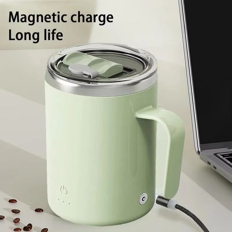 Magnetic Self Stirring Mug Stainless Steel Automatic Mixing Coffee Mug with Lid Electric Smart Self Rotating Cup for Travel