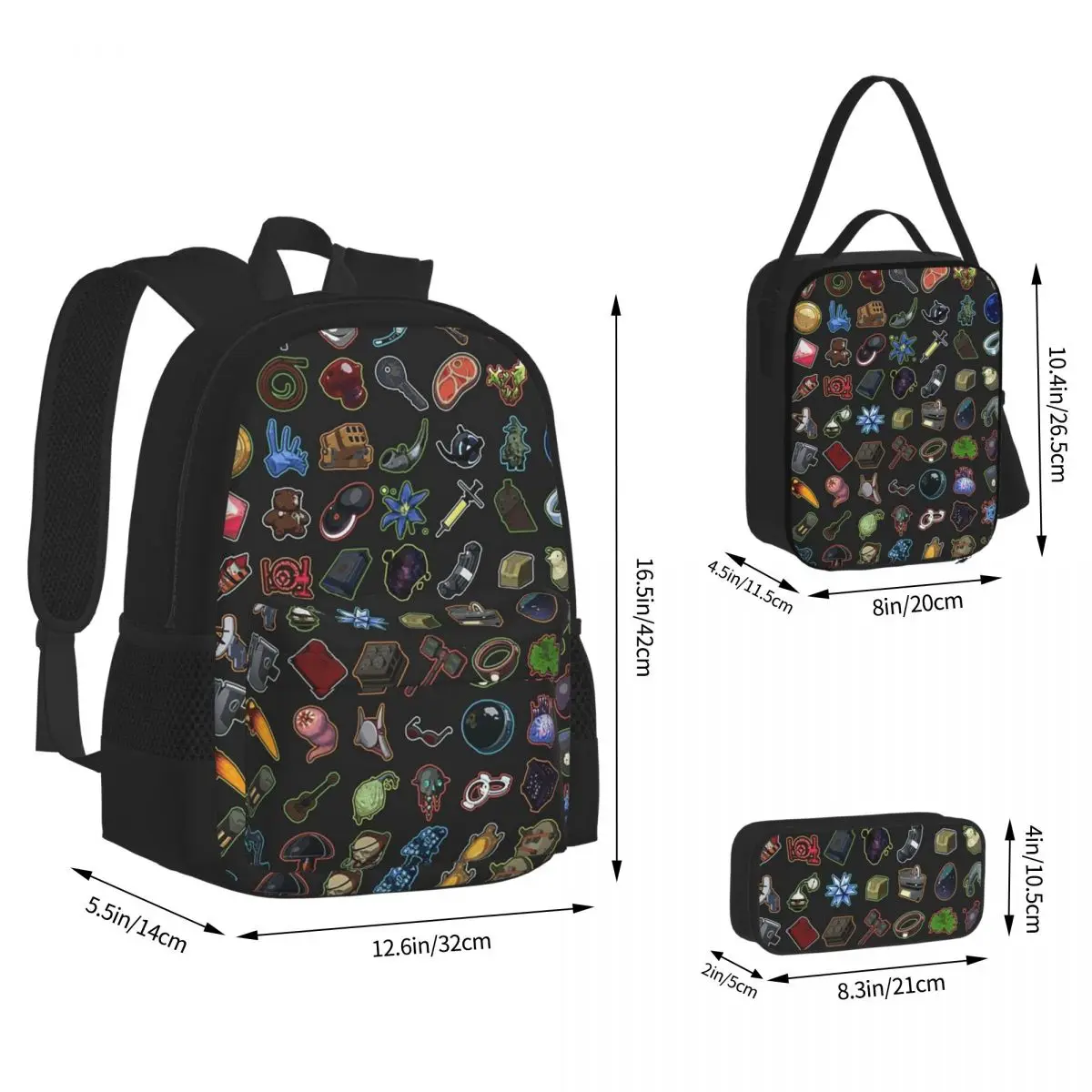 Risk Of Rain 2 Items Backpacks Kids Bookbag School Bags Rucksack Lunch Bag Pen Bag Three-Piece Set