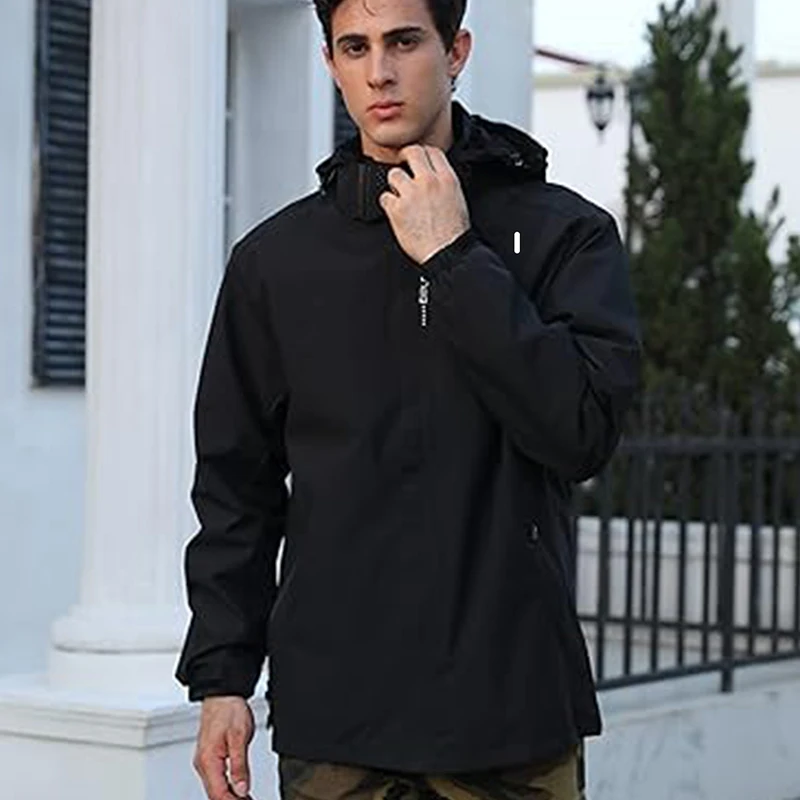 

Windbreaker Men Tactical Jacket Waterproof Outdoor Hooded Coat Sports Military Asian Size S-5XL Field Climbing Thin Outwear
