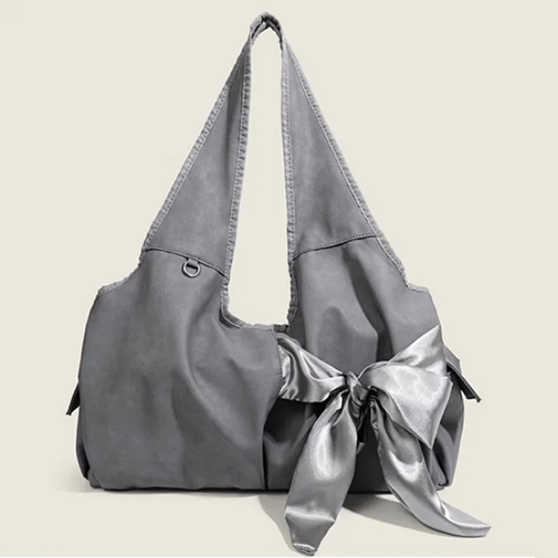 Large capacity single shoulder bag patchwork women bag 2024 new bow versatile women handbag tote bag