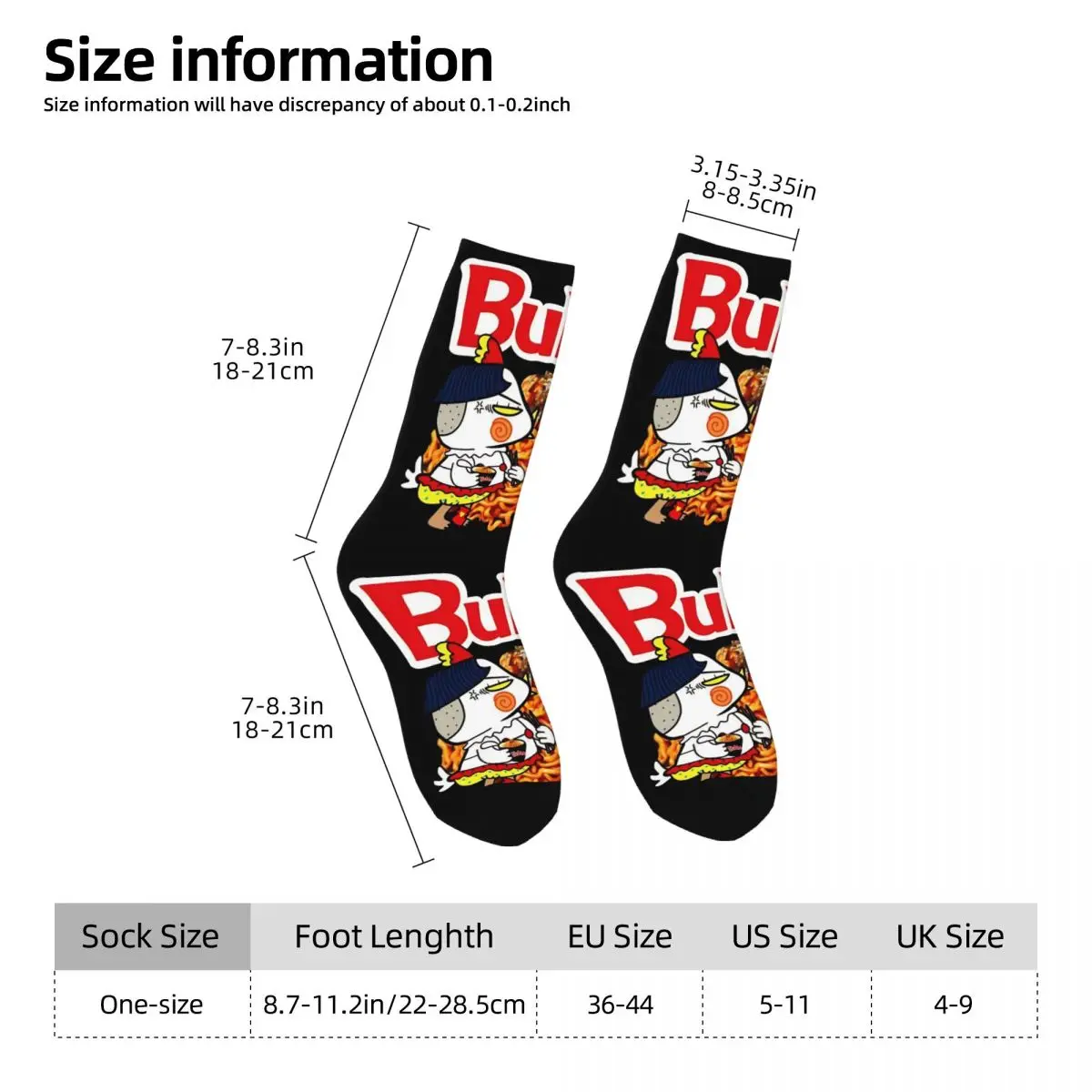 حار الدجاج الشعرية Buldak الساخن نكهة الدجاج رامين الجوارب جوارب الموضة مكافحة العرق للجنسين الرجال الجوارب لينة الجري الجوارب