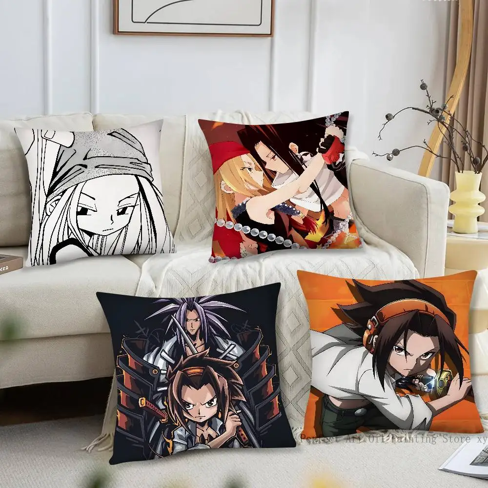 1pc Anime Shaman King Pillow Case Fashion Square Pillowcase Bedroom Sofa Room Ins Decoration Leisure