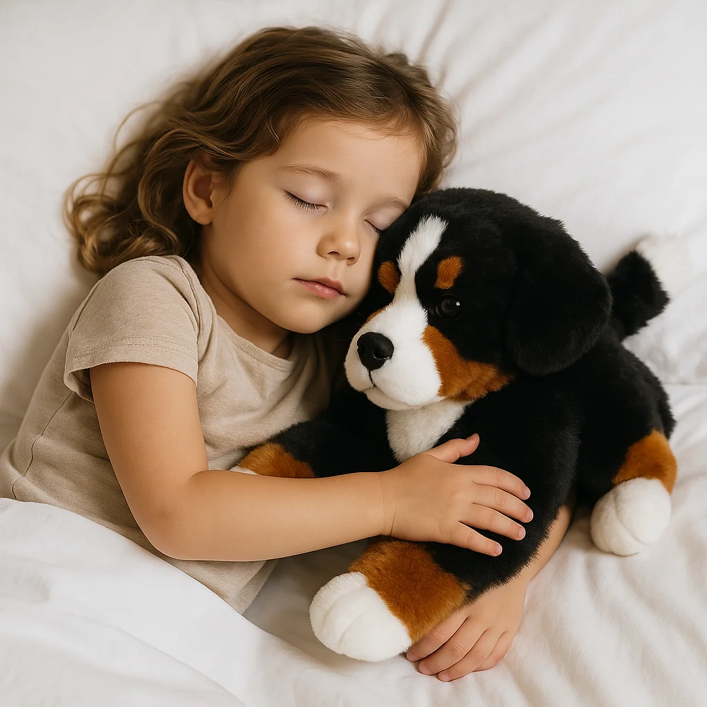 Pluszowa zabawka pies Berner Sennenhund o długości 33 cm - Super realistyczna symulacja psa, miękka i urocza poduszka zwierzątko, prezent dla dzieci na urodziny C