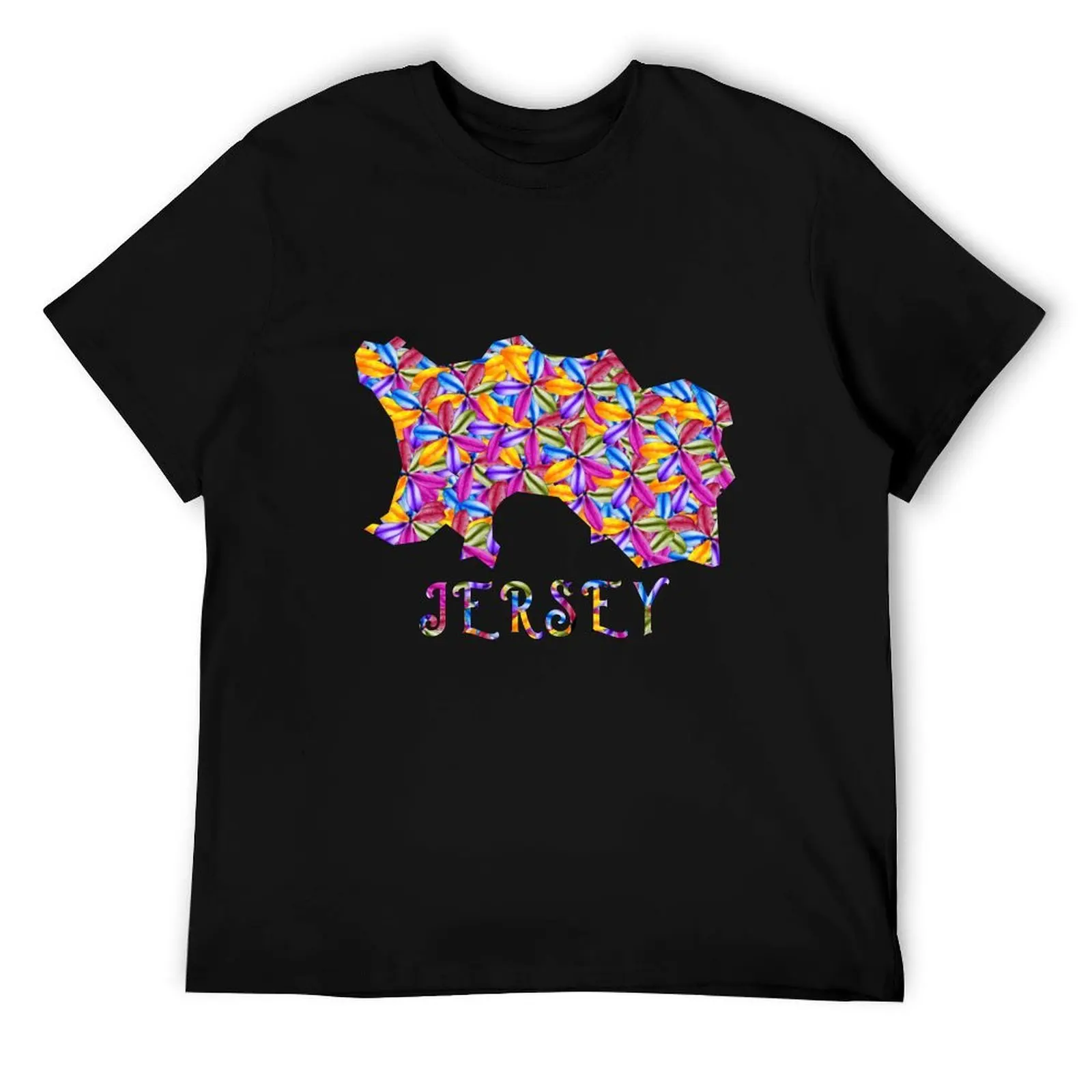 

The flowery isle of Jersey / ile de jersey T-Shirt printed t shirts for man funny t shirts cotton T-Shirt