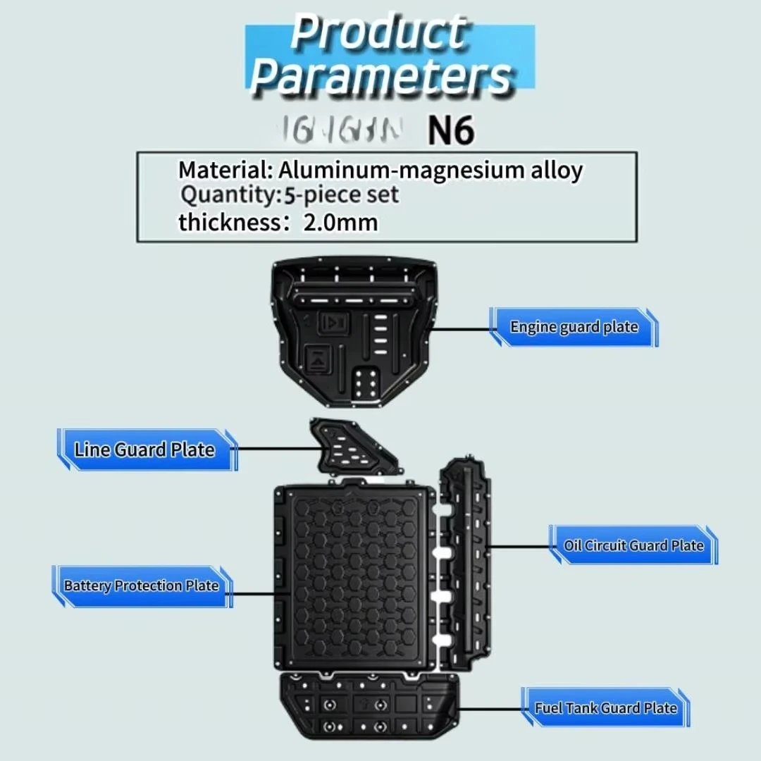 For N6 Chassis Guard Accessories, Heavy Duty Steel & Lightweight Magnesium Aluminum Alloy Bottom Protection Plate