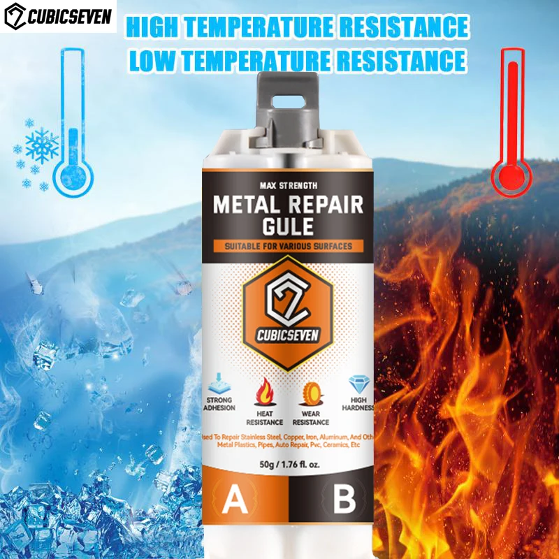 

Cubicseven 2-in-1 Industrial Strength AB Glue Metal Repair Paste High-Heat Resistant Strong Bonding and Sealing Cold Welding