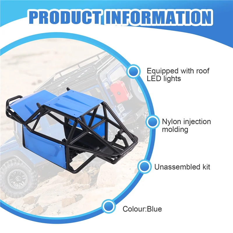 

A04F-Rock Tarantula Nylon Buggy-Body Shell Chassis Kit For 1/18 RC Crawler TRX4M Upgrade
