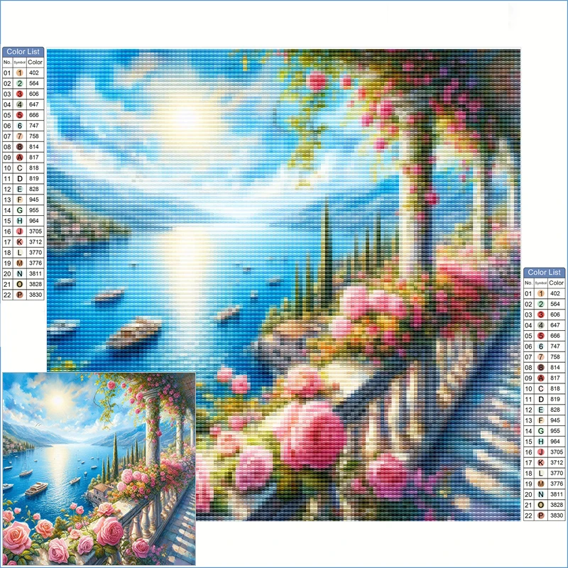 DIY الهدايا الماس اللوحة الفن التخليص بيع بحيرة الإيطالية مع القوارب والجبال المشهد والمجوهرات عبر غرزة غرفة ديكور #1