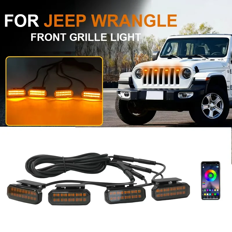

18LED Front Grille Light FOR JEEP WRANGLE Car Daytime Running Light Wheel Eyebrow Lamp For Pickup Offroad 12V