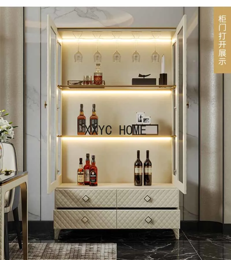 Light Luxury Restaurant Wine  Hong Kong style Furniture Meal Side  Room Hall Cabinet Storage