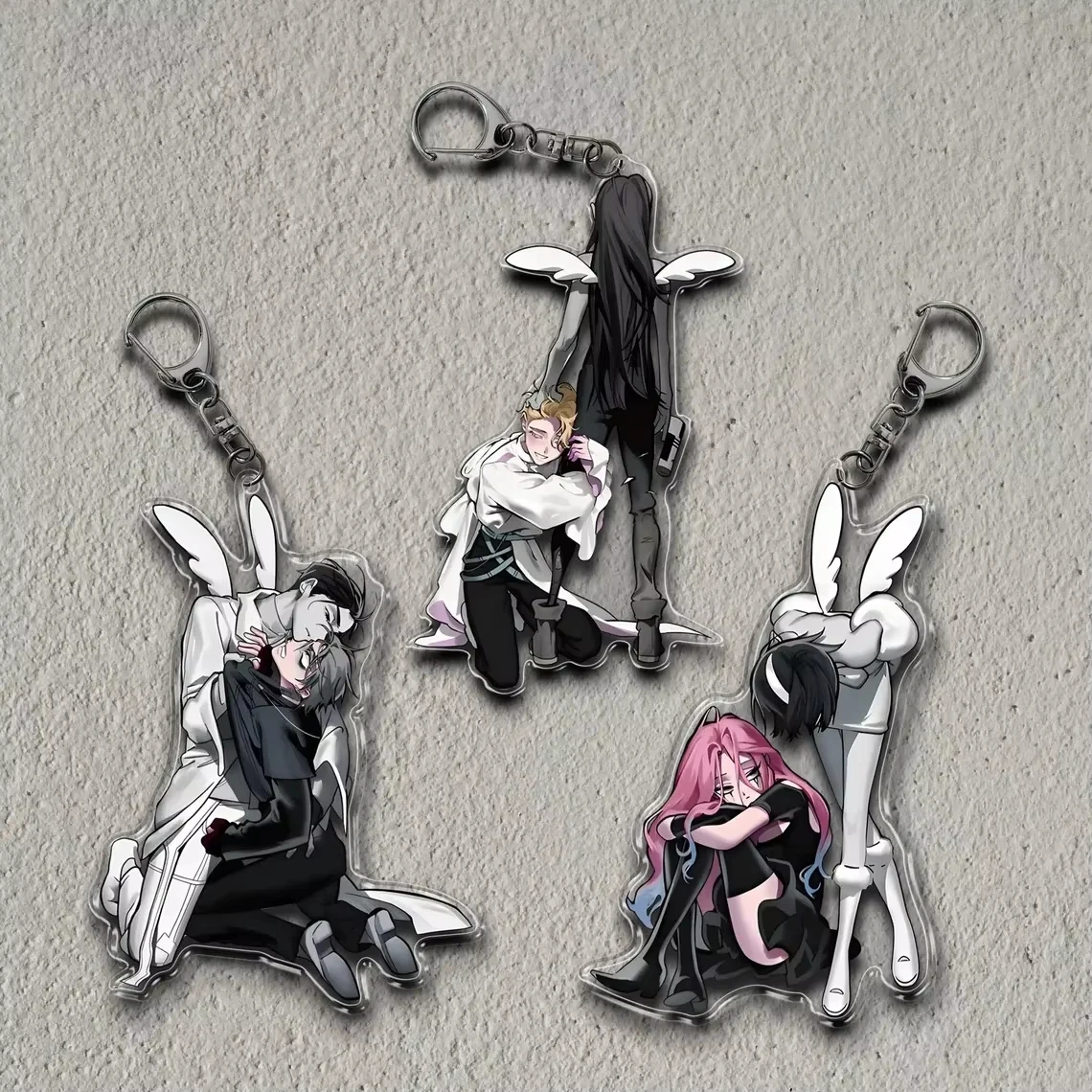 أنيمي سلسلة مفاتيح مصنوعة من الأكريليك للمرحلة الغريبة MIZI SUA TILL IVAN HYUNA LUKA 6 سنتيمتر أنيمي قلادة رائعة سلسلة معدنية شفافة