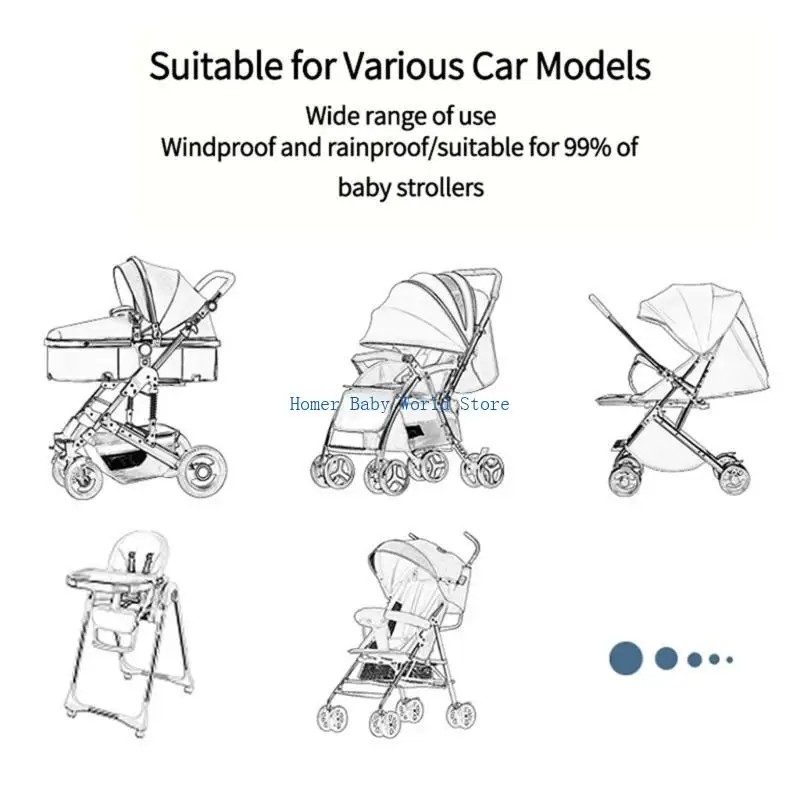 

B2QD Stroller Rain Cover Universal Windproof Baby Travel Weather Shield Stroller Accessoies Protect Snow Insect