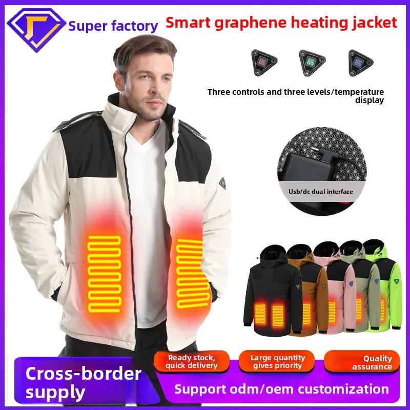 Unisex Winter Smart Electric Heating Work Jacket - Cross-border Hot Heated Warm Coat for Outdoor Sports
