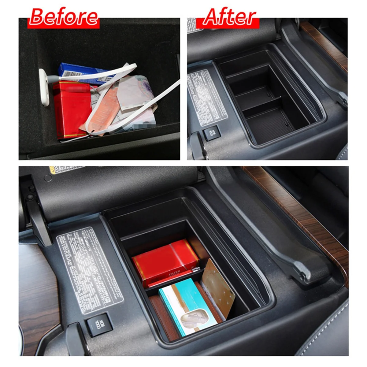 Car Center Console Armrest Storage Box for Toyota Land Cruiser LC300 2022 Central Storage Organizer Container Tray