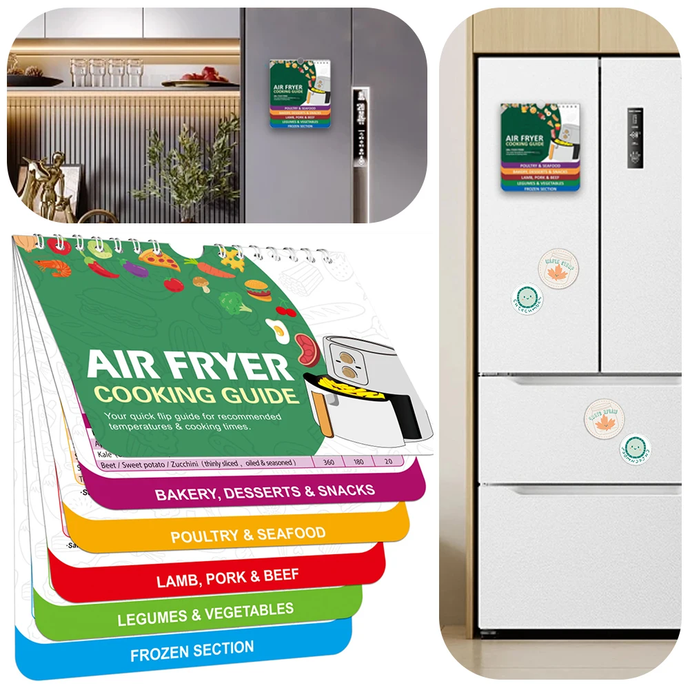 Air Fryer Cheat Sheet Magnets Air Fryer Cooking Times Chart for Beginners and Advanced Users
