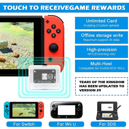 Imagen 2 del producto Simulador emulador Amiibo NFC Pixl, simulador inteligente Bluetooth recargable para Switch2/Switch WiiU 3DS, accesorios de juego