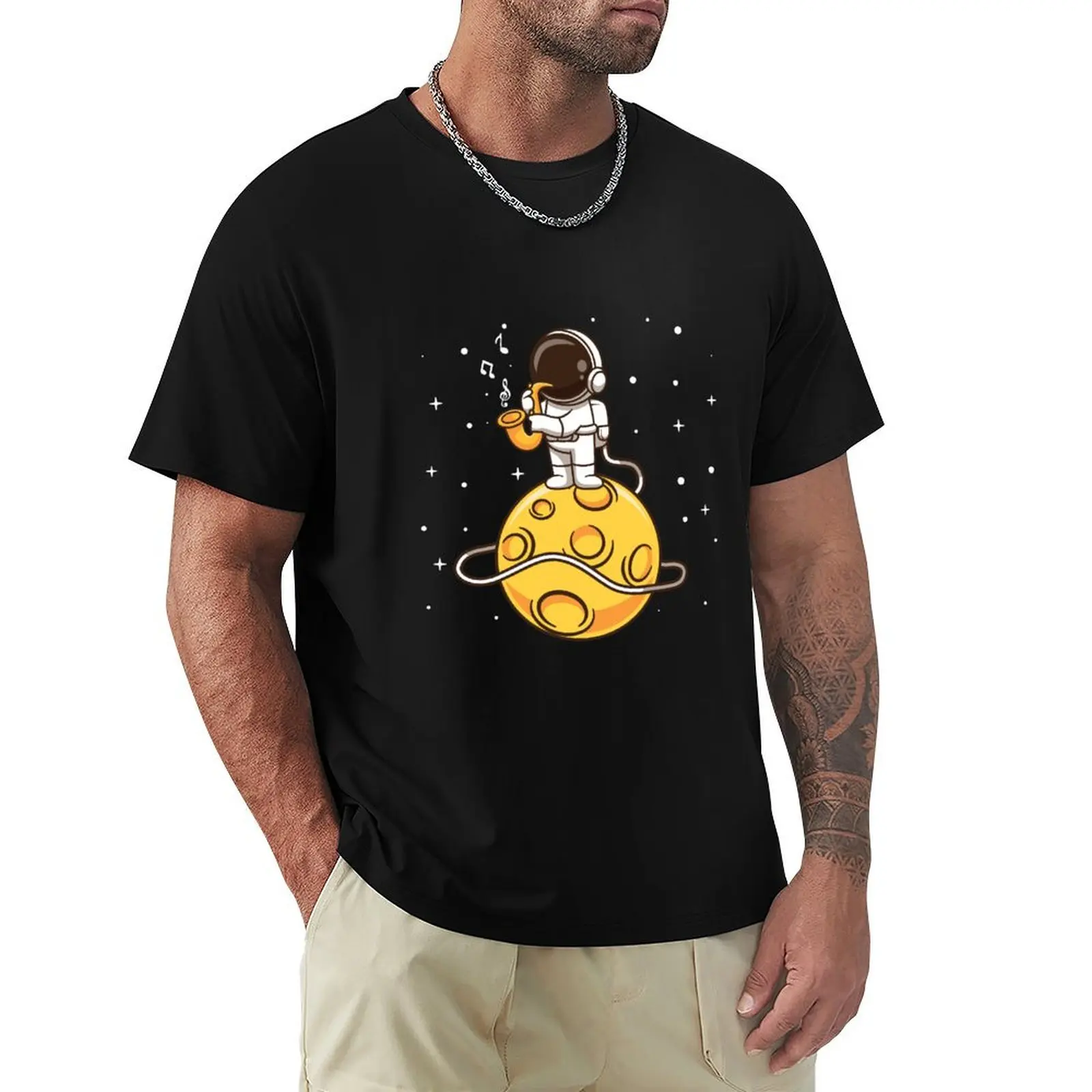 Saxophone Music Astronaut Space Saxophonist & Musician Gift T-shirt aesthetic clothes hippie clothes t shirts for men graphic