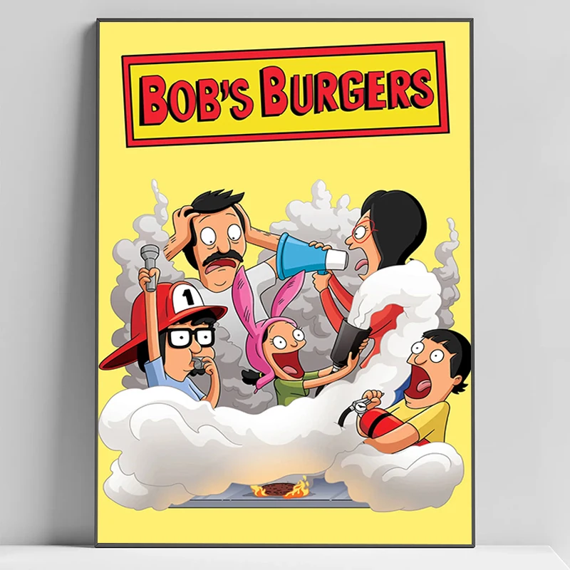 B-Bobs B-Burgers Cartoon Poster Art Home Decorations Decorative Paintings Posters for Wall Decor Aesthetic Room Decoration Print