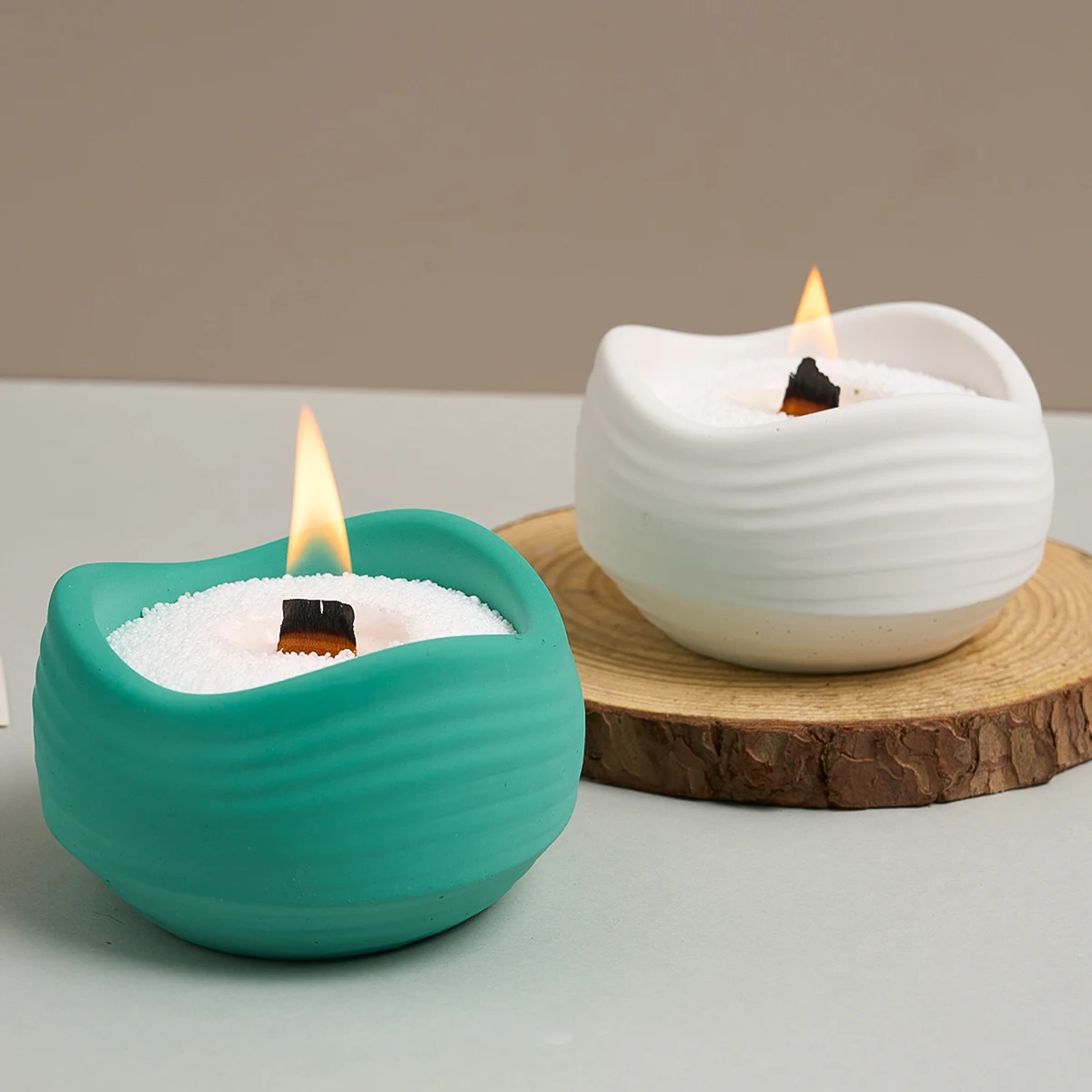 Fala świeca kubek formy silikonowe gipsowa cementowa soczysta doniczka pudełko do przechowywania słoik pachnący formy żywiczne DIY Handmade Home Decor