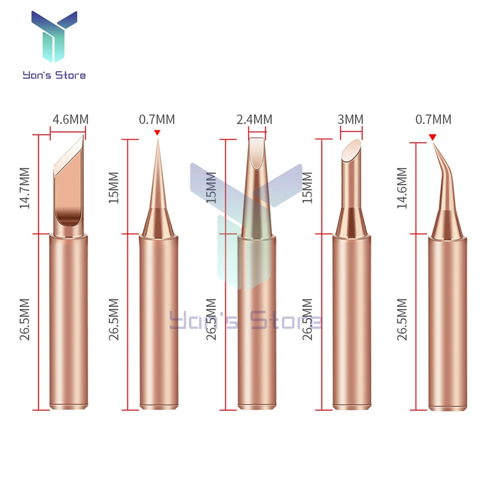 5 cái đầu hàn sắt chạy điện đầu hàn đồng 900M-T-K Thiết bị hàn sắt đồng nguyên chất Dụng cụ hàn