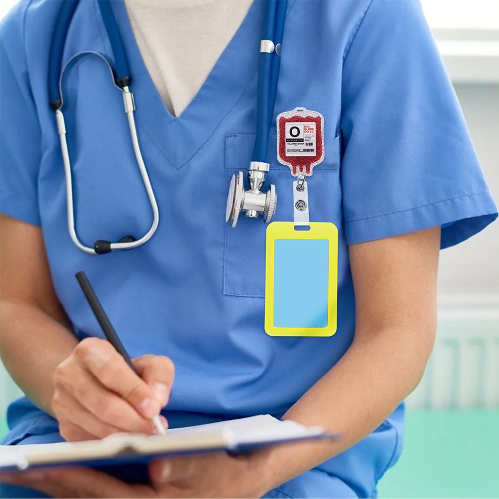 4 قطع من بكرة شارة الممرضة الوظيفية، مشبك لامع قابل للسحب لمحترفي الرعاية الصحية، بطاقات الهوية، علامات الأسماء #4